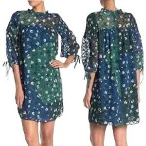 Susina patchwork floral shift mini dress women’s Size XS